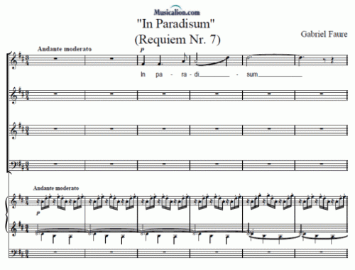 Faur&eacute;, Gabriel: Requiem No. 7: In Paradisum - Choir>SATB+Organ>wped