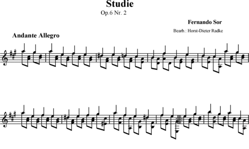 Arpeggio study in E Minor - Dionisio Aguado Garcia | Sheet music to ...