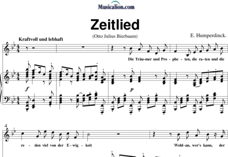 Humperdinck, Engelbert: Zeitlied - Solo>Alt+Klavier:0