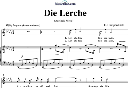 Humperdinck, Engelbert: Die Lerche  2 - Solo>Alt+Klavier:0