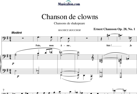 Chausson, Ernest: Chanson de clowns - Solo>bajo+Piano:0