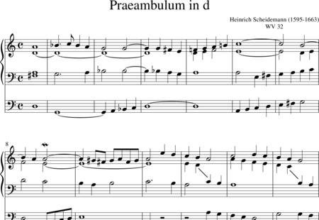 Scheidemann, Heinrich: Praeambulum in d - Orgel>mPed:0