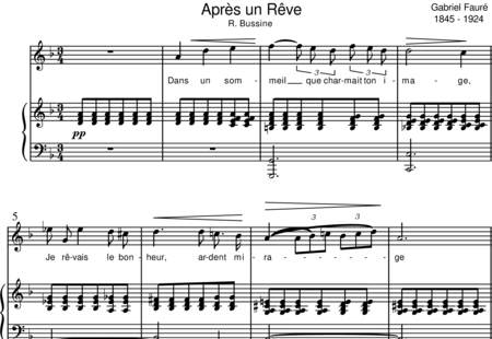 Fauré, Gabriel
: Après un Rêve (Dans un sommeil) - Solo>sop+Piano:0