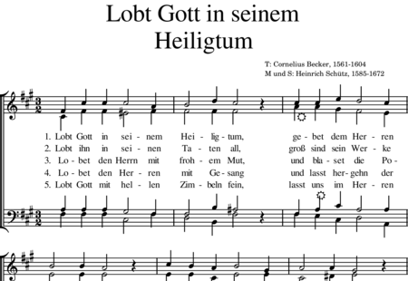 Schütz, Heinrich: Lobt Gott in seinem Heiligtum - Chor>SATB:0