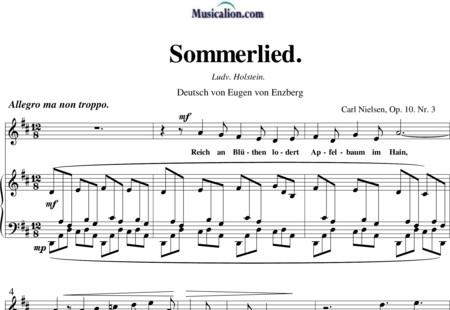 Nielsen, Carl : Sommerlied - Solo>Sop+Klavier:0