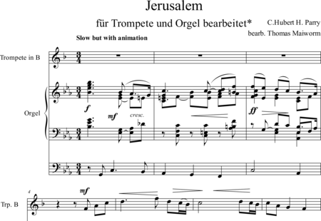 Parry, C.Hubert H.: Jerusalem (Bearb.) - Trompete+Orgel>mPed:0