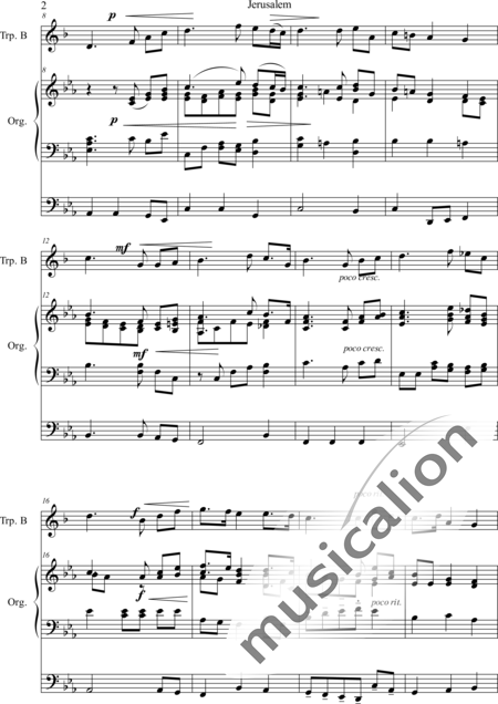Parry, C.Hubert H.: Jerusalem (Bearb.) - Trompete+Orgel>mPed:2