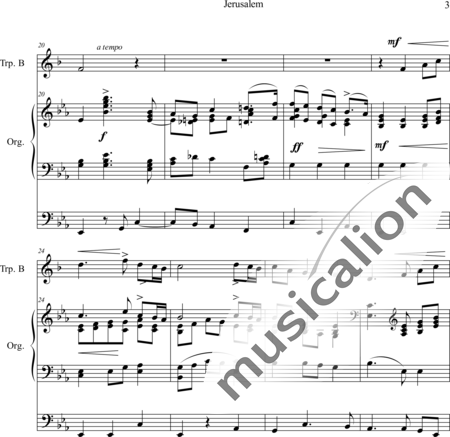 Parry, C.Hubert H.: Jerusalem (Bearb.) - Trompete+Orgel>mPed:3