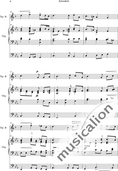 Parry, C.Hubert H.: Jerusalem (Bearb.) - Trompete+Orgel>mPed:4