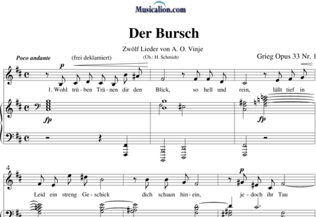 Grieg, Edvard Hagerup: Der Bursch - Solo>Sop+Klavier:0