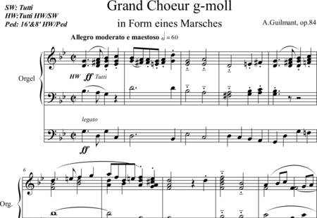 Guilmant, Felix Alexandre: Grand Choeur in G minor - Organ>wped:0