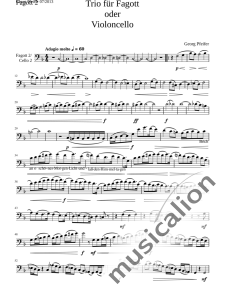 Pfeifer, Georg: Trio für Fagott oder Violoncello - Fagott C 3:8