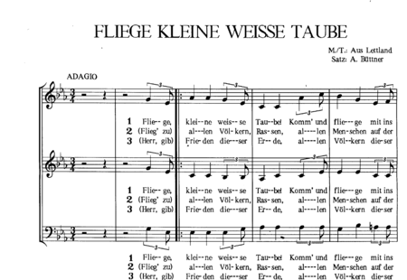 Büttner, Andreas: Fliege kleine weiße Taube (Fly, little white dove) - Choir>SAX:0