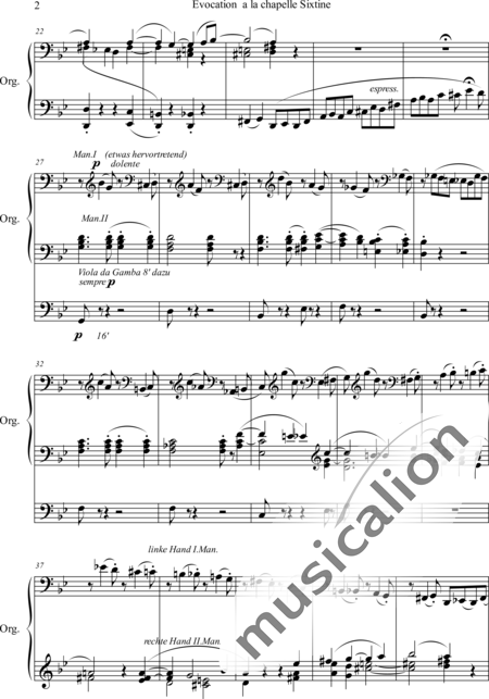Liszt, Franz
: Evocation a la Chapelle Sixtine - Órgano>cPed:2