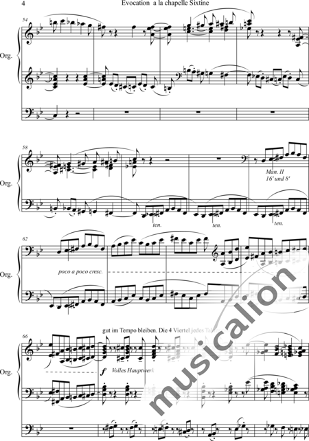 Liszt, Franz
: Evocation a la Chapelle Sixtine - Órgano>cPed:4