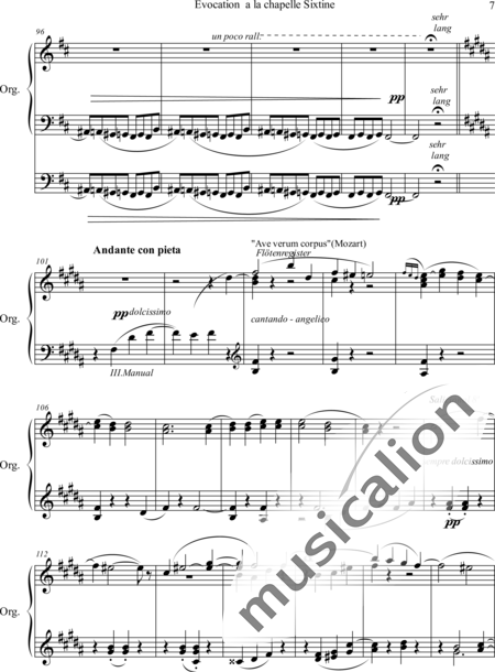Liszt, Franz
: Evocation a la Chapelle Sixtine - Órgano>cPed:7