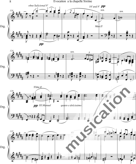Liszt, Franz
: Evocation a la Chapelle Sixtine - Órgano>cPed:8