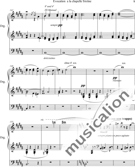 Liszt, Franz
: Evocation a la Chapelle Sixtine - Órgano>cPed:9