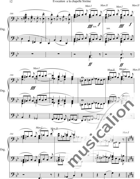 Liszt, Franz
: Evocation a la Chapelle Sixtine - Órgano>cPed:12