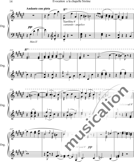 Liszt, Franz
: Evocation a la Chapelle Sixtine - Órgano>cPed:14