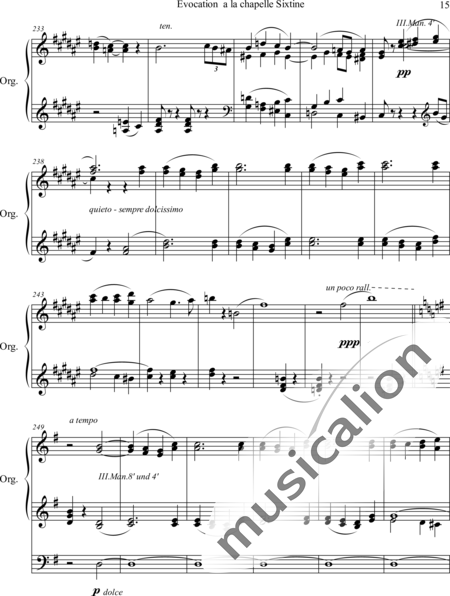 Liszt, Franz
: Evocation a la Chapelle Sixtine - Órgano>cPed:15