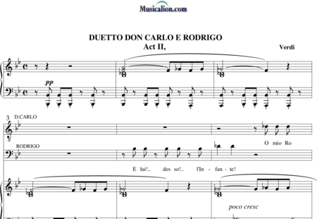 Verdi, Giuseppe: DUETTO DON CARLO E RODRIGO, Act II - Solo>Ten/Bass+Kl:0