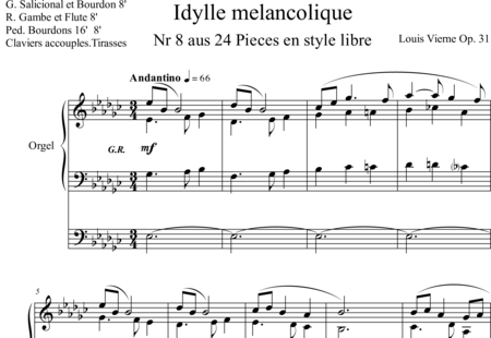 Vierne, Louis : Idylle melancolique - Orgel>mPed:0