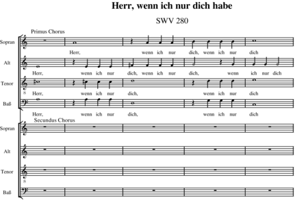 Schütz, Heinrich: Herr, wenn ich nur dich habe - Chor>SATB/SATB:0