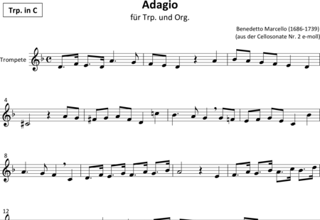 Marcello, Benedetto: Adagio - Trompete+Orgel:0