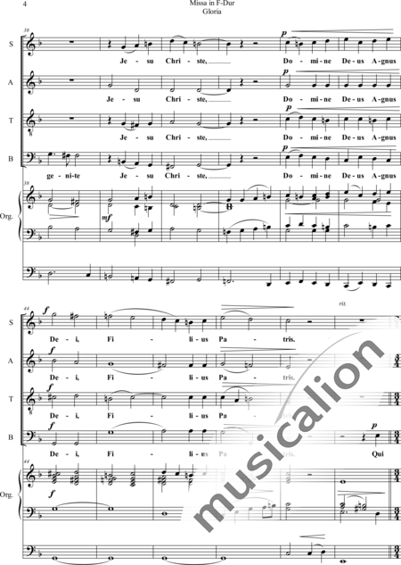 Filke, Max
: Missa in F major, Gloria (organ version) - Coro>SATB+Órgano>cPed:4