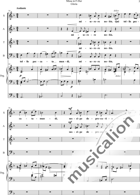Filke, Max
: Missa in F major, Gloria (organ version) - Coro>SATB+Órgano>cPed:5
