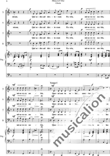 Filke, Max
: Missa in F major, Gloria (organ version) - Coro>SATB+Órgano>cPed:6