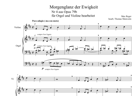 Reger, Max: Brillo de la eternidad - Violín+Órgano>cPed:0
