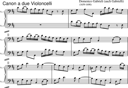Gabrielli, Domenico
: Canon para dos Violoncellos - Violoncello:0