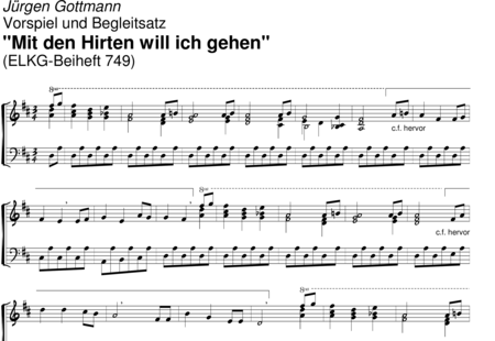 Gottmann, Jürgen: "Mit den Hirten will ich gehen" Choral prelude and accompanying work - Órgano:0