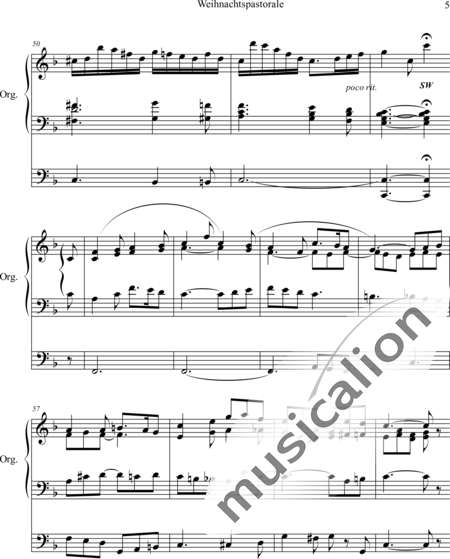Sattler, Carl: Weihnachtspastorale "Es ist ein Ros entsprungen" - Orgel>mPed:5