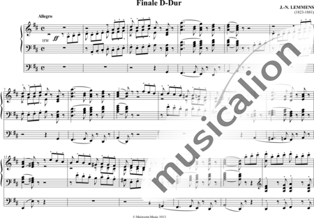 Lemmens, Nicholas-Jaques: Final in D-Major - Órgano>cPed:0