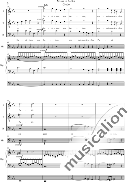 Franck, César: Missa A-Dur Credo - Solo>Sop/Ten/Bass+Chor>STB+OrgmP+[Vc+Kb]:6