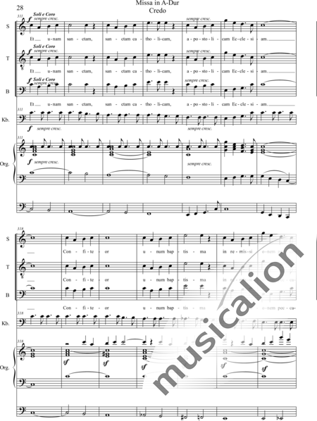 Franck, César: Missa A-Dur Credo - Solo>Sop/Ten/Bass+Chor>STB+OrgmP+[Vc+Kb]:28