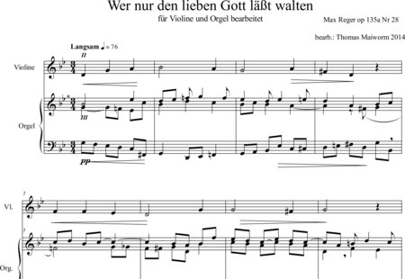 Reger, Max: Wer nur den lieben Gott läßt walten (Bearb.) - Violine+Orgel:0