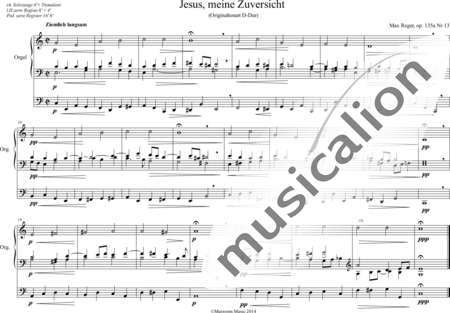 Reger, Max: Jesus, meine Zuversicht - Organ>wped:0