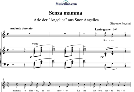 Puccini, Giacomo: Senza mamma - Solo>Sop+Klavier:0
