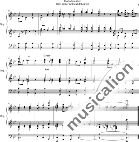 Sattler, Carl: Postludium über " Herr, großer Gott, dich loben wir" - Orgel>mPed:5