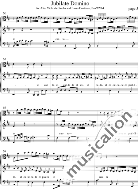 Buxtehude, Dietrich: Jubilate Domino, omnis terra - Solo>alt+Viola da gamba+Hn2+Cnt:5