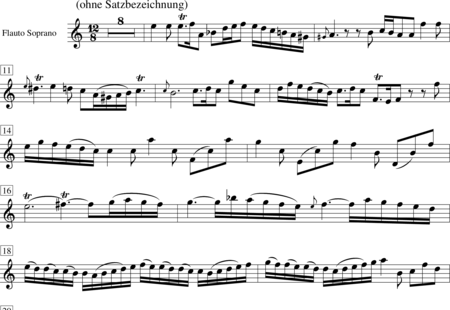 Sammartini (auch St. Martini), Giuseppe: Concerto F-Dur für Sopranblockflöte und Streicher: 2. Satz - Blockflöte+[Vl2+Vla+Vc]:0
