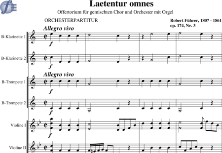 Führer, Robert: Laetentur omnes (Offertorium) - Chor>SATB+Klar2+Trp2+Org+[Vl2+Vc+Kb]:0