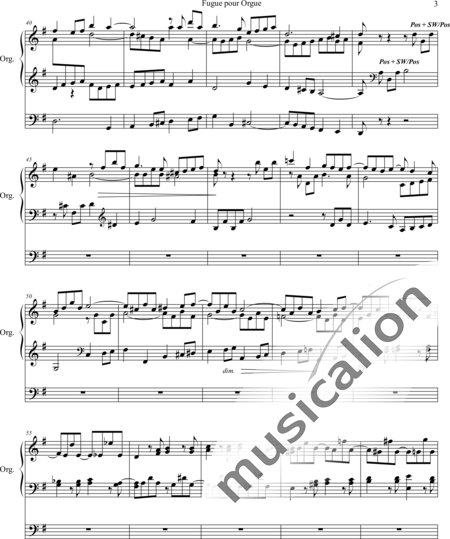 Quef, Charles: Fugue pour Prgue - Órgano>cPed:3