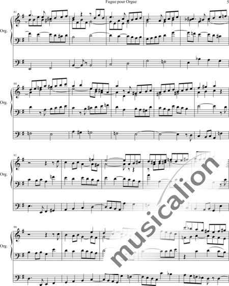 Quef, Charles: Fugue pour Prgue - Órgano>cPed:5