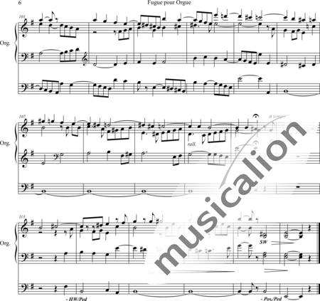 Quef, Charles: Fugue pour Prgue - Órgano>cPed:6
