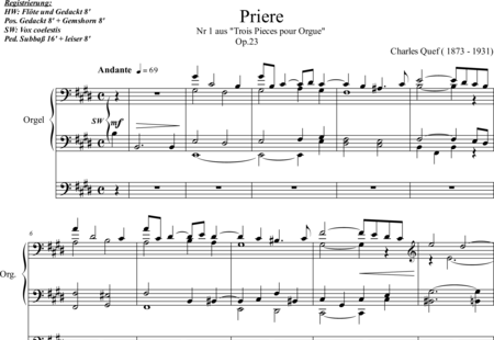 Quef, Charles: Priere - Organ>wped:0